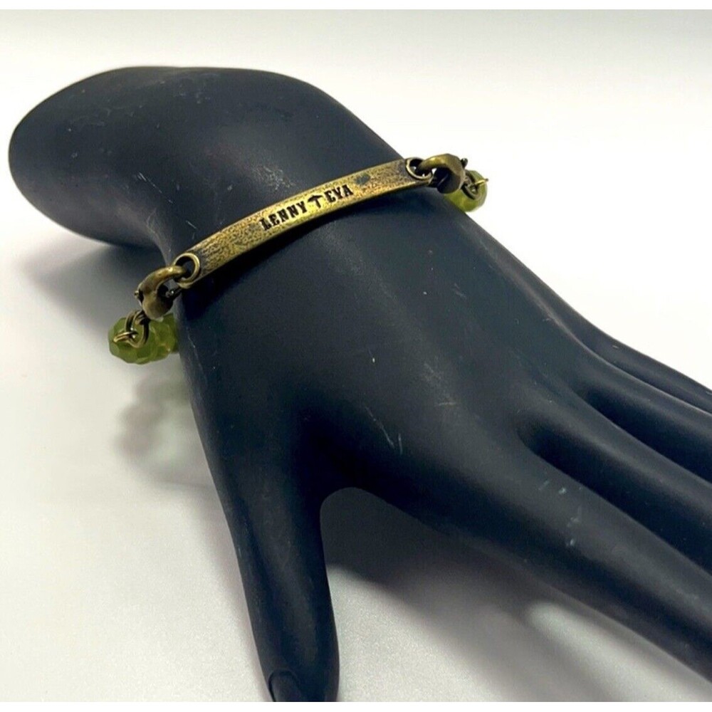 Lenny & Eva Beaded Bracelet Green Stone Signature Bead New W/O Tags